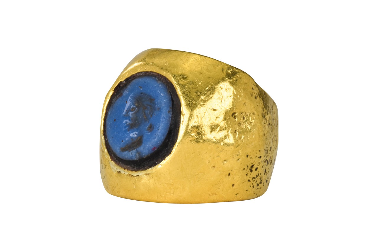 ROMAN NICOLO GEM WITH PORTRAIT IN GOLD RING - Image 2 of 6