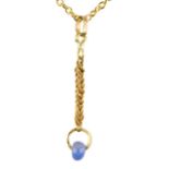 ROMAN GOLD CHAIN PENDANT WITH SAPPHIRE