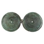 BRONZE AGE BRONZE SPECTACLE BROOCH