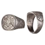 BYZANTINE SILVER RING WITH DOUBLE-HEADED EAGLE