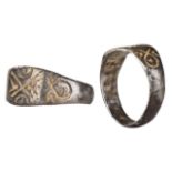 ROMAN SILVER DECORATED RING