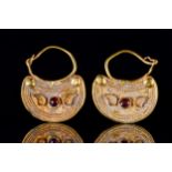 GREEK HELLENISTIC GOLD PAIR OF EARRINGS