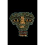 EGYPTIAN FAIENCE BEADED MUMMY MASK