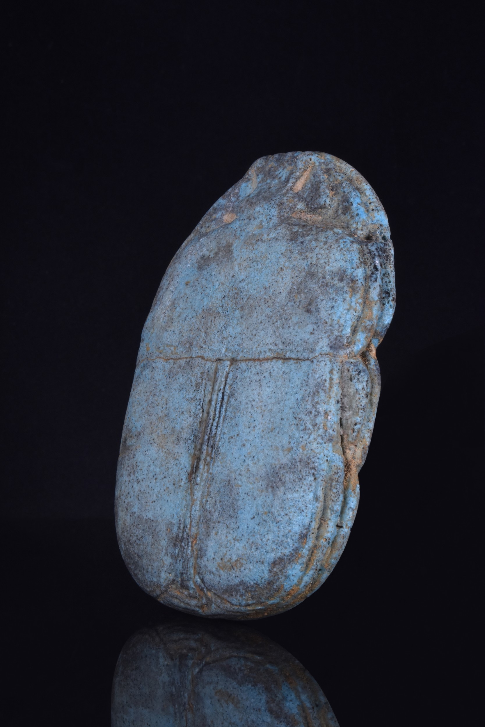 ANCIENT EGYPTIAN FAIENCE PECTORAL SCARAB - Image 2 of 5