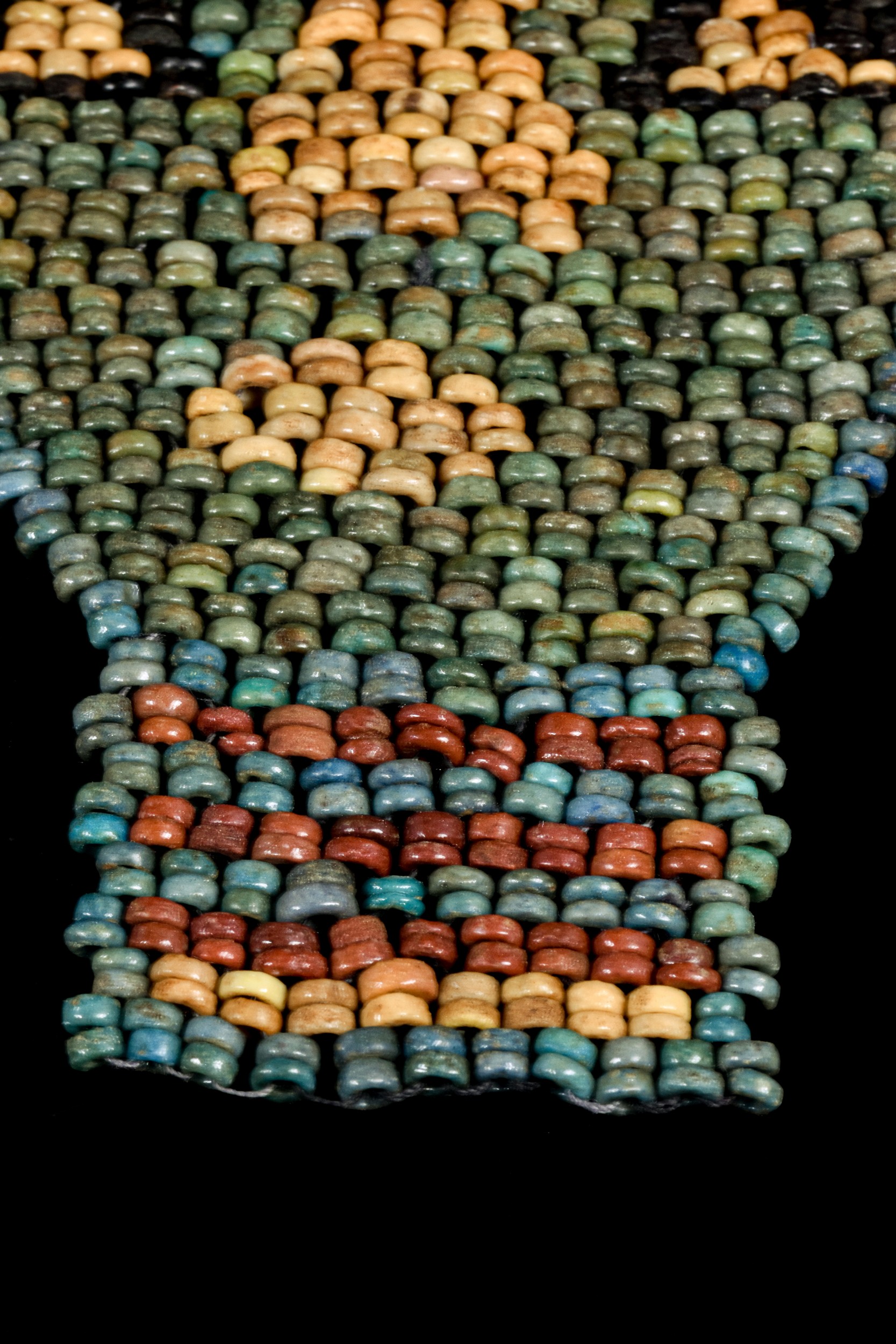 EGYPTIAN FAIENCE BEADED MUMMY MASK - Image 2 of 3