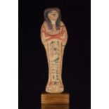 EGYPTIAN TERRACOTTA PAINTED SHABTI - WITH REPORT