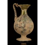 ROMAN GLASS FOOTED JUG