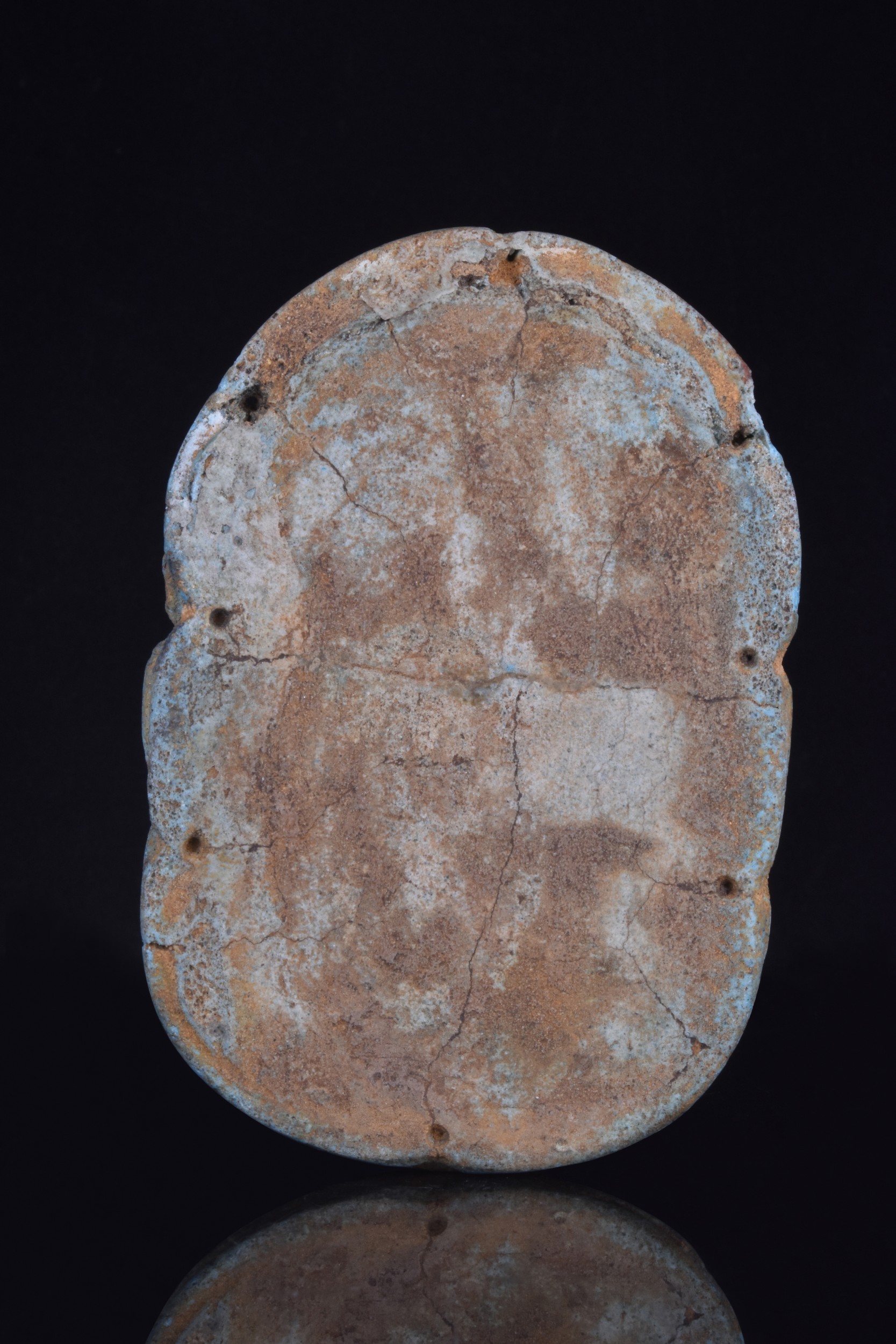 ANCIENT EGYPTIAN FAIENCE PECTORAL SCARAB - Image 3 of 5