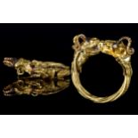 GREEK GOLD RING WITH RAM HEADS