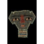 EGYPTIAN FAIENCE BEADED MUMMY MASK