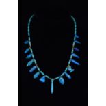 EGYPTIAN FAIENCE AMULETIC NECKLACE