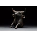 LARGE ROMAN BRONZE BULL PROTOME