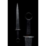 ROMAN IRON SHORT SWORD WITH RING POMMEL