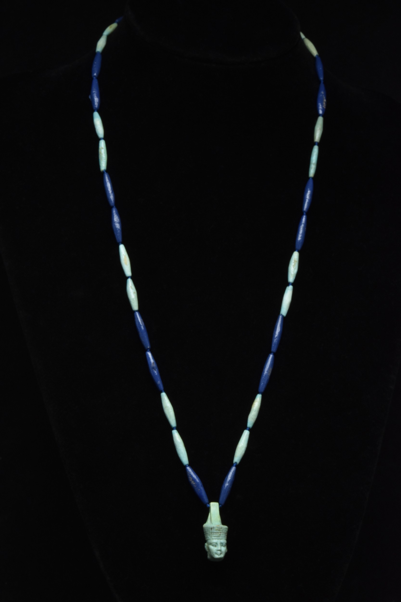 EGYPTIAN FAIENCE NECKLACE WITH NEITH AMULET