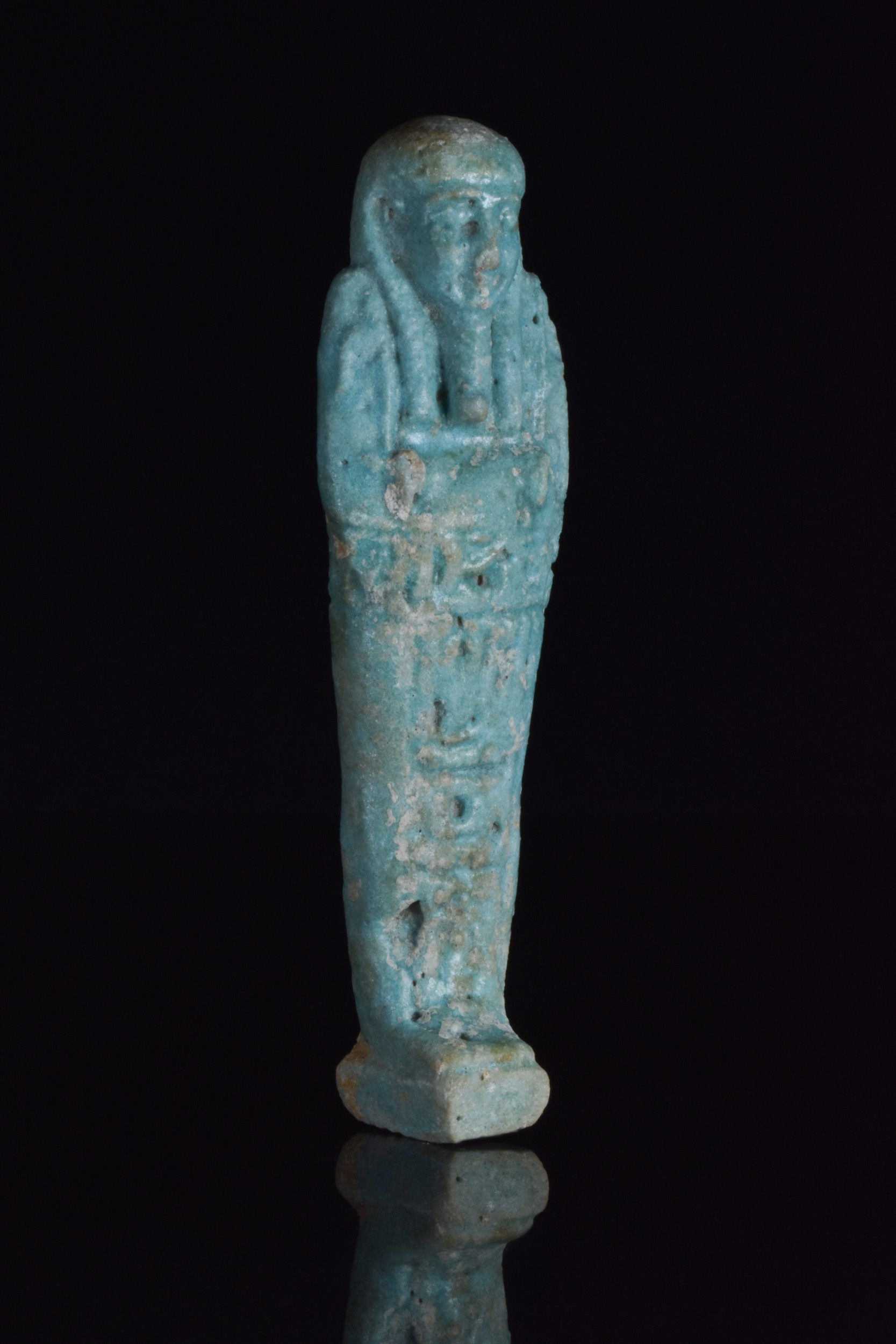 ANCIENT EGYPTIAN BLUE GLAZED SHABTI - Image 2 of 5