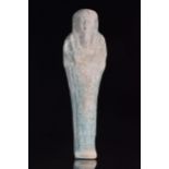 ANCIENT EGYPTIAN BLUE GLAZED SHABTI