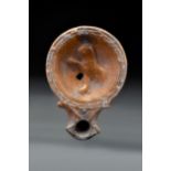 ROMAN TERRACOTTA OIL LAMP WITH PANTHER
