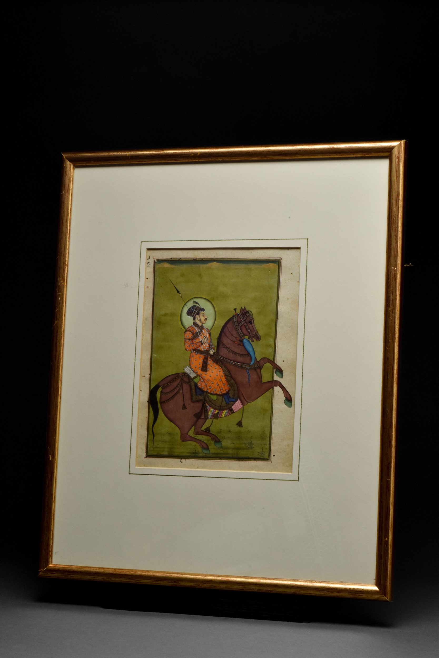 PORTRAIT OF A MUGHAL RULER ON HORSEBACK - Image 2 of 5