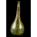 SAFAVID GLASS SADDLE BOTTLE / VASE WITH RIBBED NECK