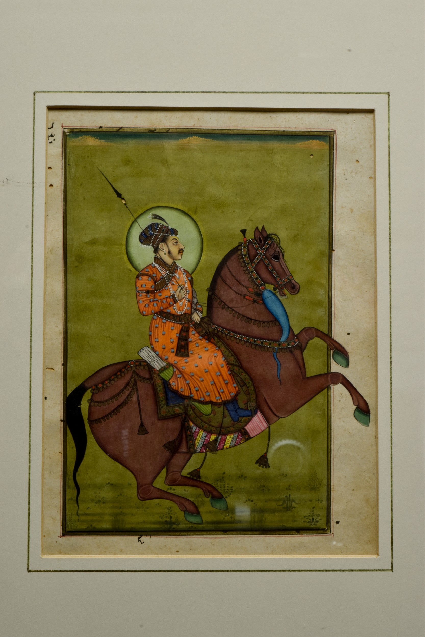 PORTRAIT OF A MUGHAL RULER ON HORSEBACK - Image 3 of 5