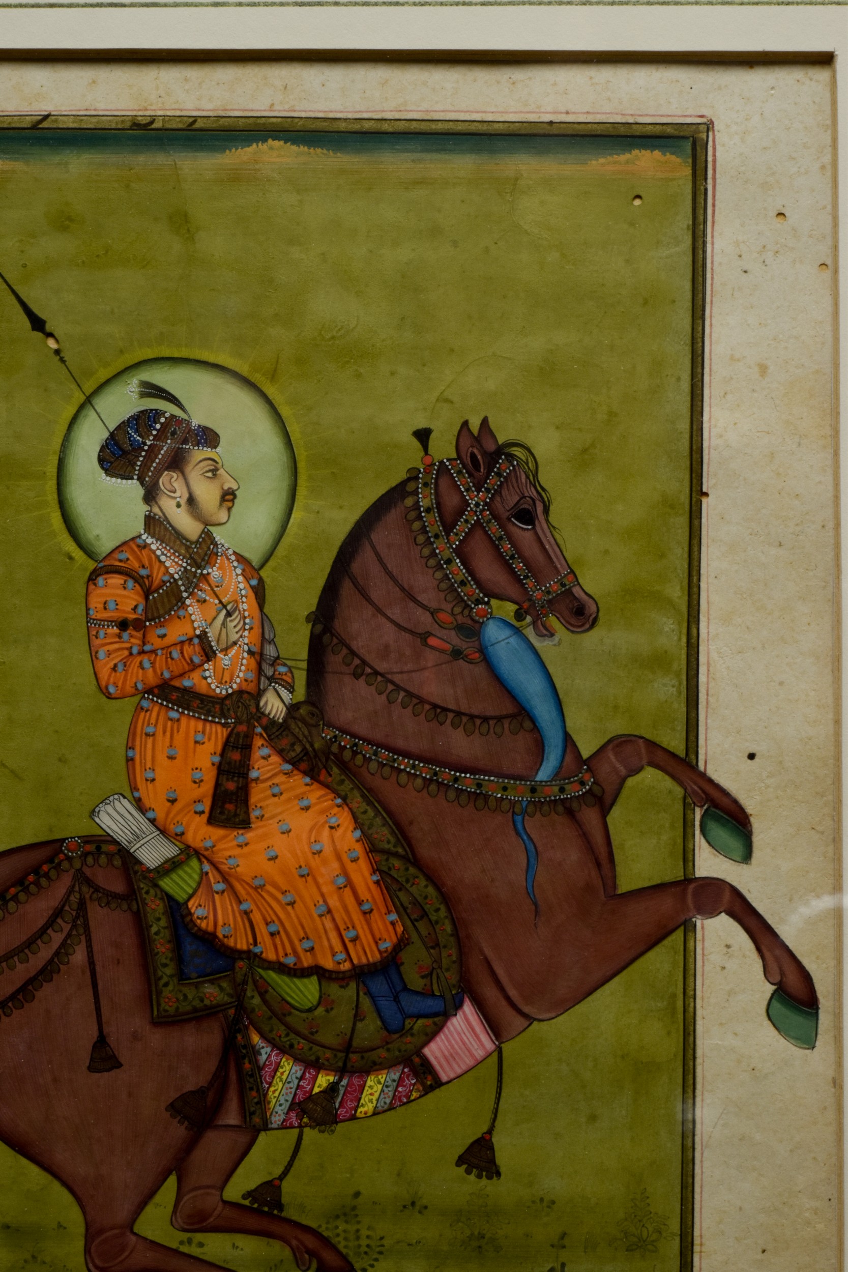 PORTRAIT OF A MUGHAL RULER ON HORSEBACK - Image 5 of 5