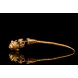 GREEK HELLENISTIC HAIR PIN WITH LION HEAD AND GARNET