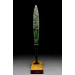 ANCIENT BRONZE DAGGER WITH HANDLE