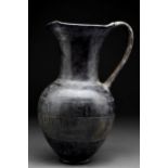 LARGE ETRUSCAN BUCCHERO BLACKWARE OINOCHOE