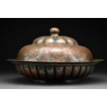 QAJAR REVIVAL TINNED COPPER SERVING DISH OR CANTEEN