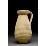 ROMAN TERRACOTTA RIBBED ONE-HANDLED JUG