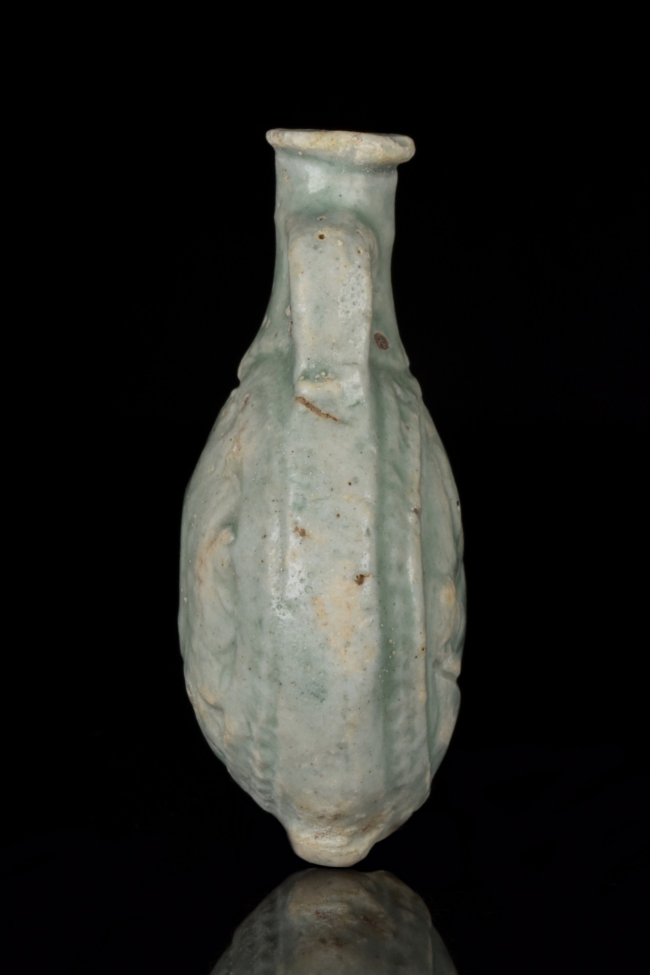 EGYPTIAN FAIENCE NEW YEAR'S FLASK WITH ANUBIS - Bild 3 aus 4