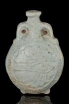 EGYPTIAN FAIENCE NEW YEAR'S FLASK WITH WEDJAT -EYE
