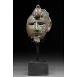 EGYPTIAN BRONZE OSIRIS STATUETTE HEAD