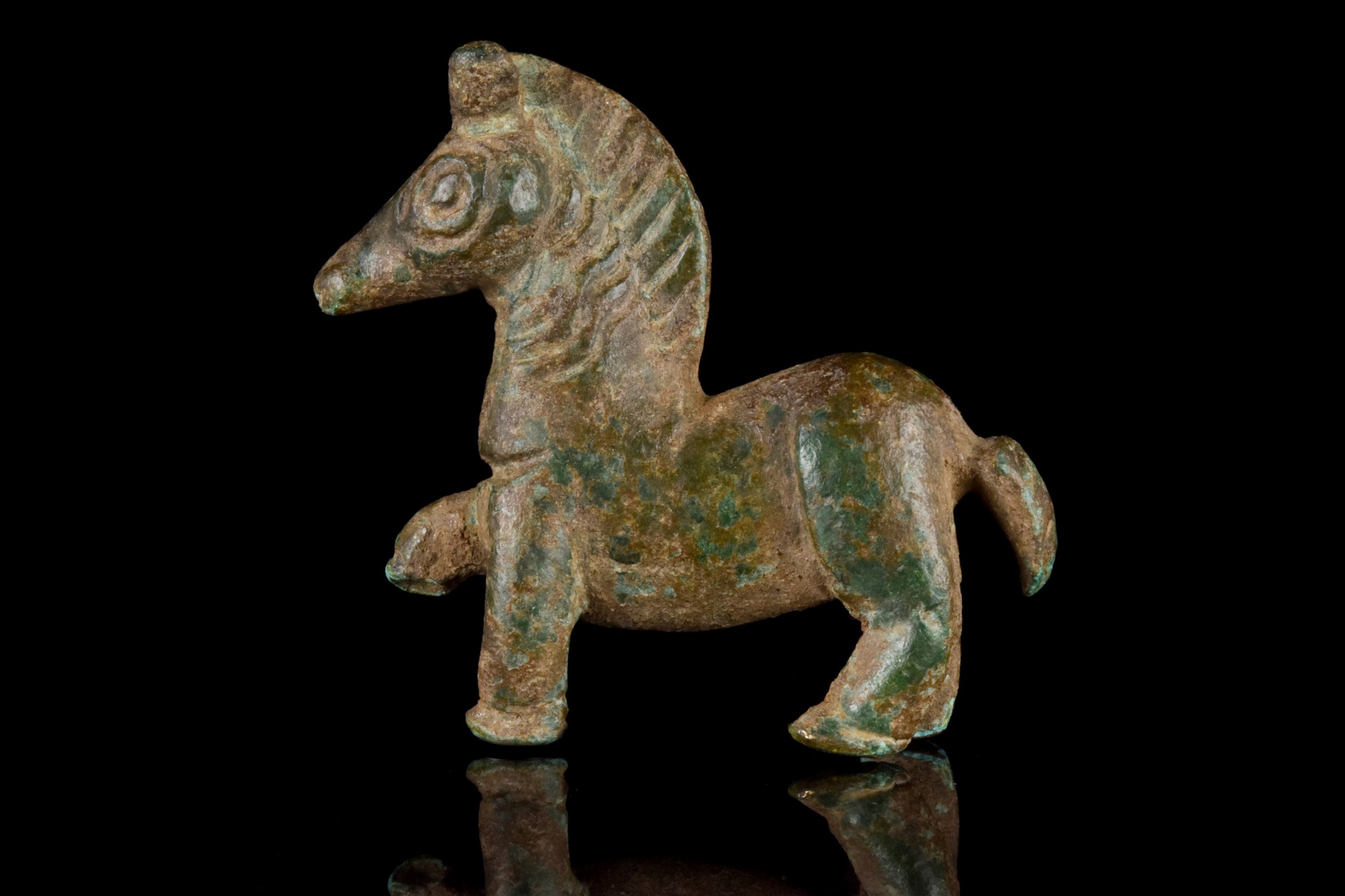 BRITISH CELTIC LARGE BRONZE HORSE FIGURINE