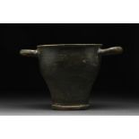 GREEK CAMPANIAN POTTERY BLACKWARE SKYPHOS