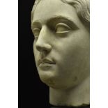 ROMAN ANTONINE MARBLE FEMALE HEAD - LIFE SIZE