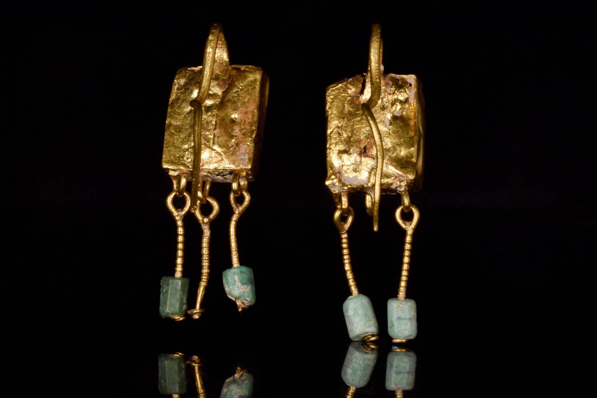 ROMAN GOLD EARRINGS WITH CAMEO PORTRAITS AND DANGLING BEADS - Bild 4 aus 6