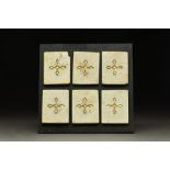 BYZANTINE STONE TILES WITH GOLD GILDED HOLY CROSSES