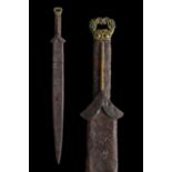 SCYTHIAN ACINACES IRON SWORD WITH GRIFFIN HANDLE