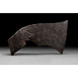 VIKING IRON DECORATED BATTLE AXE