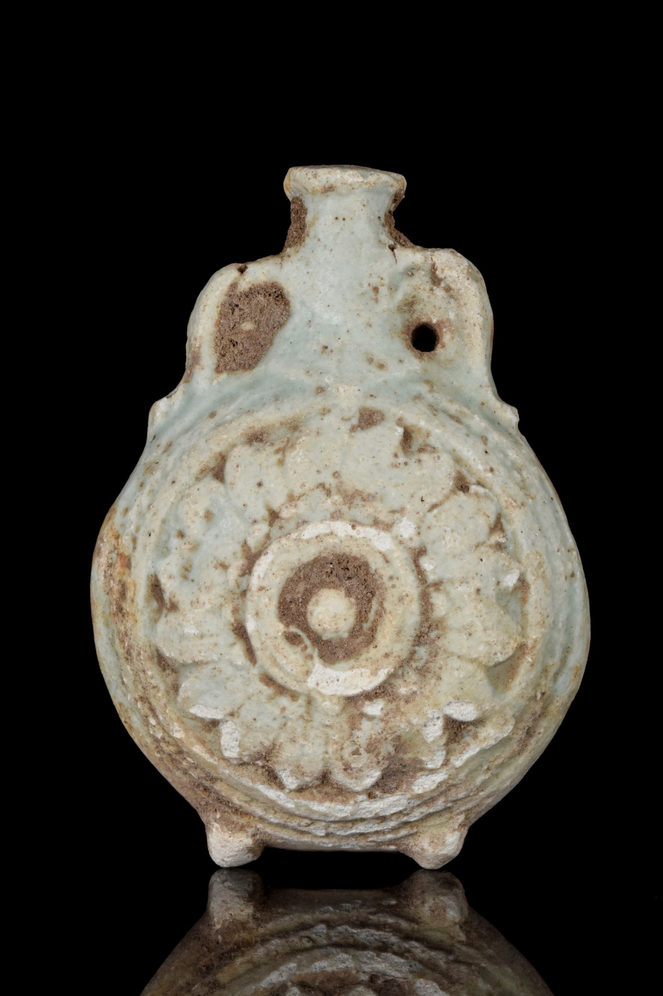 EGYPTIAN FAIENCE NEW YEAR'S FLASK