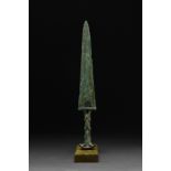 WESTERN ASIATIC BRONZE DAGGER WITH HANDLE