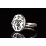 BYNZANTINE SILVER RING WITH ST. THEODORE