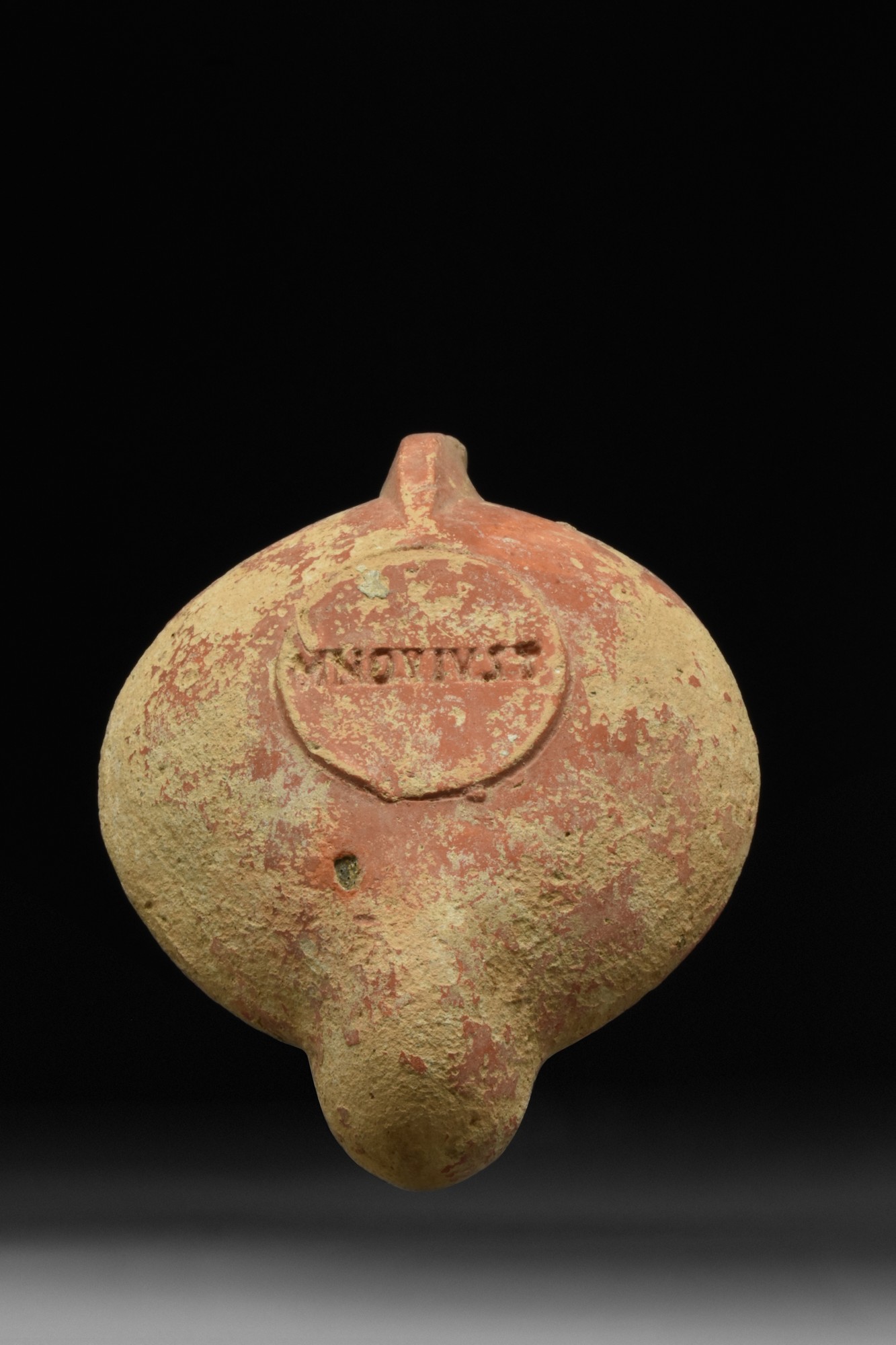 ROMAN TERRACOTTA OIL LAMP WITH ROSETTE AND MAKER'S MARK - Bild 3 aus 5