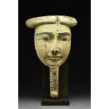 EGYPTIAN PAINTED SARCOPHAGUS MASK