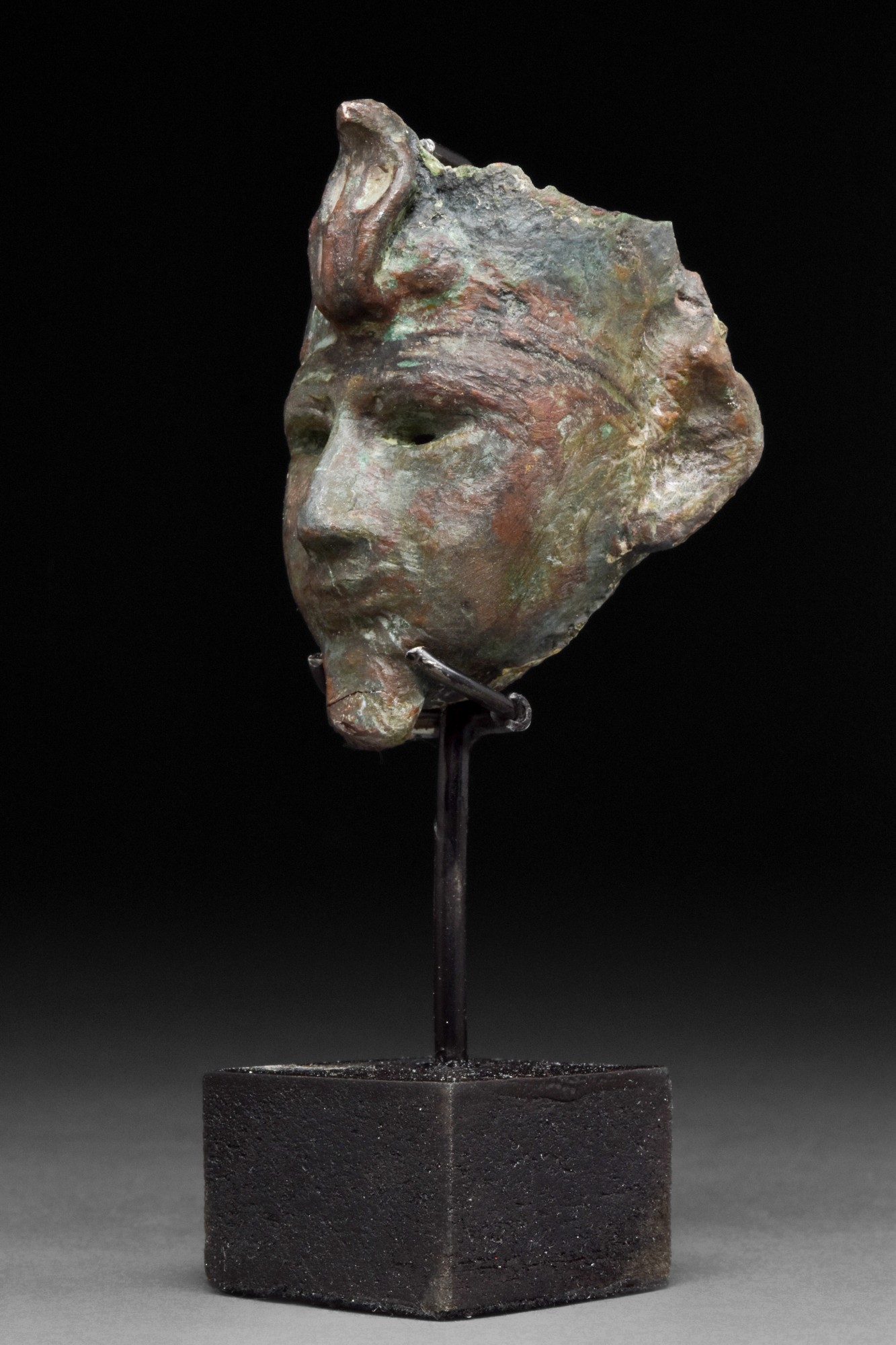 EGYPTIAN BRONZE OSIRIS STATUETTE HEAD - Bild 2 aus 5