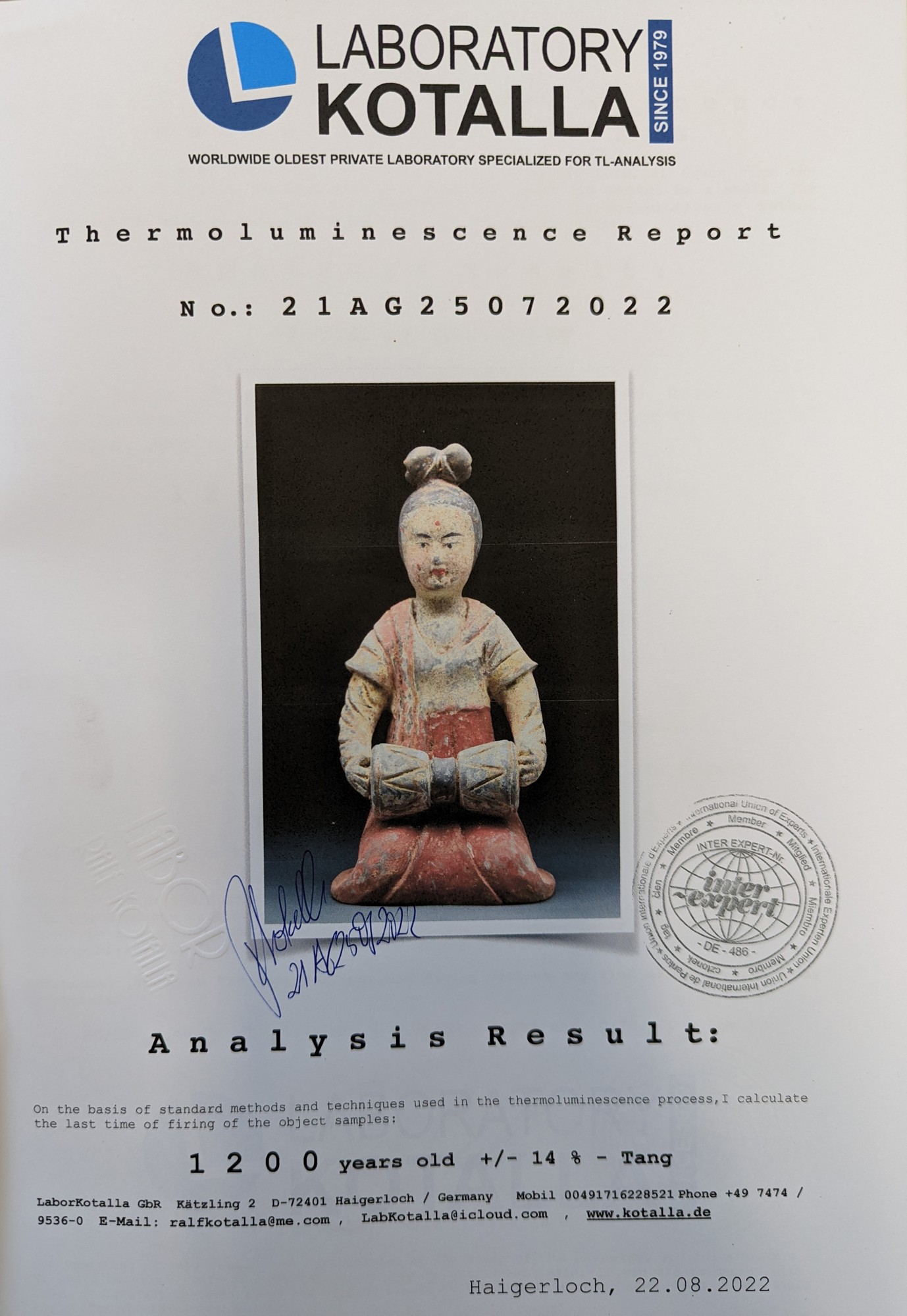 CHINESE TANG DYNASTY TERRACOTTA FEMALE MUSICIAN - TL TESTED - Bild 7 aus 7