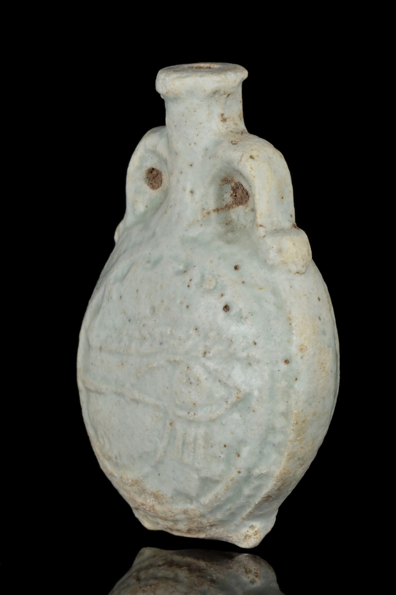 EGYPTIAN FAIENCE NEW YEAR'S FLASK WITH WEDJAT -EYE - Bild 2 aus 3