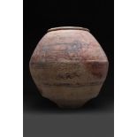 INDUS VALLEY TERRACOTTA VESSEL WITH ZEBU BULL - TL TESTED