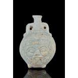 EGYPTIAN FAIENCE NEW YEAR'S FLASK WITH BES